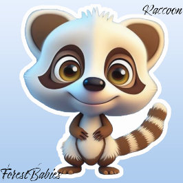 Wildlife Raccoon Woodland Animal Cartoon Graphic Sticker