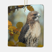Wildlife Red Tailed Hawk Autumn Foto Keramisch Ornament (Links)