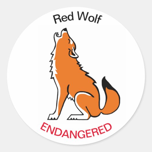 Wildlife Red WOLF -Dierenactivist- Conservatie- Ronde Sticker (Voorkant)