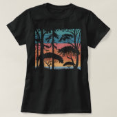 Wildlife  retro zonsondergang bosbomen buiten t-shirt (Design voorkant)