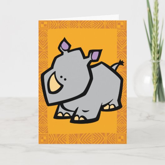 Wildlife Rhino Puzzle Wenskaart Kaart (Voorkant)
