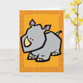 Wildlife Rhino Puzzle Wenskaart Kaart (Gele Bloem)