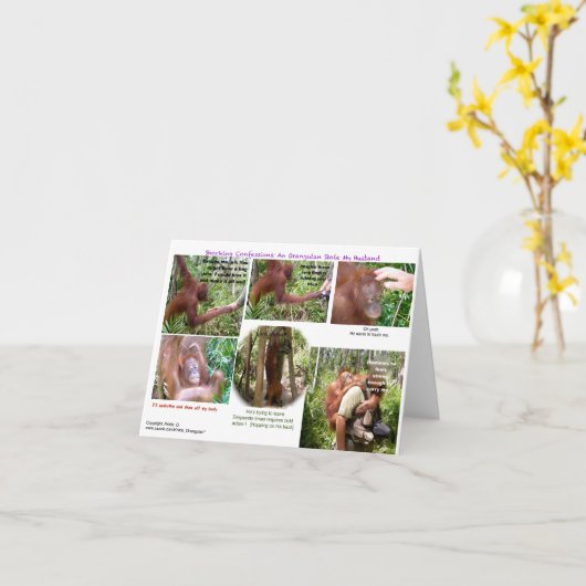 Wildlife Romantic Humor Kaart (Gele Bloem)