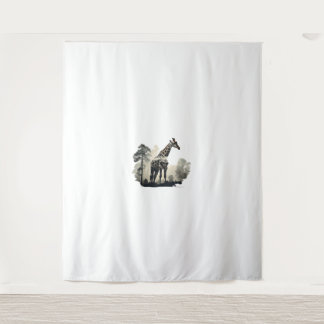 Wildlife Safari Adventure - Giraffe in het bos Wandkleed