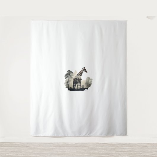Wildlife Safari Adventure - Giraffe in het bos Wandkleed (Voorkant)