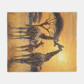 Wildlife Safari Afrikaanse Giraffe Moeder & Baby Fleece Deken (Voorkant (Horizontaal))
