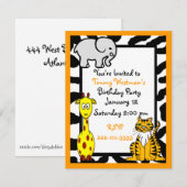 Wildlife Safari Birthday Uitnodiging (Voorkant / Achterkant)