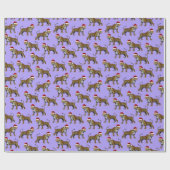 Wildlife Safari Dier Luipaard Santa Hoed Kerstmis Cadeaupapier (Vlak)