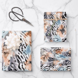 Wildlife Safari Dieren Bont Prints Patronen Inpakpapier Vel
