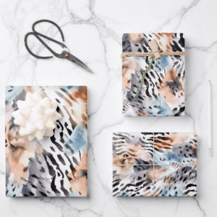 Wildlife Safari Dieren Bont Prints Patronen Inpakpapier Vel