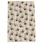 Wildlife Safari Dierenleeuw Santa Hoed Kerstmis Medium Cadeauzakje (Achterkant)