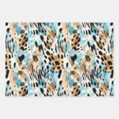 Wildlife Safari Furs Prints Patronen Exotisch Oerw Inpakpapier Vel (Voorkant)