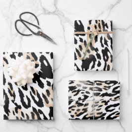 Wildlife Safari Furs Prints Patronen Exotisch Oerw Inpakpapier Vel