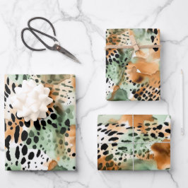 Wildlife Safari Furs Prints Patronen Exotisch Oerw Inpakpapier Vel