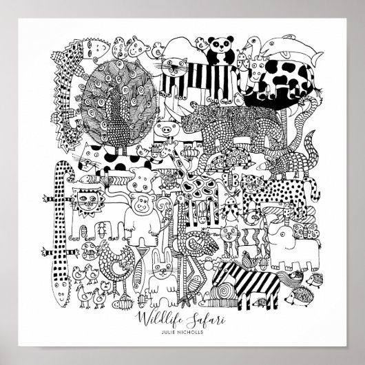 Wildlife Safari Illustratie Poster (Voorkant)