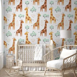 Wildlife Safari Schattige Giraffe Pattern Behang