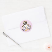 Wildlife -Schattige Drieteend SLOTH -Natuur - Roze Ronde Sticker (Envelop)