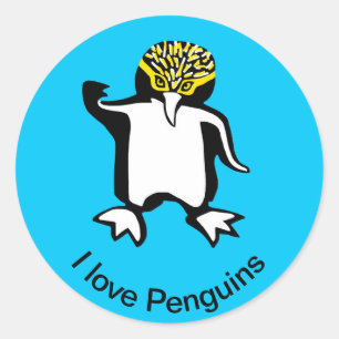 Wildlife - Schattige Ik hou van PINGUÏNS - Natuur  Ronde Sticker