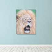 Wildlife schilderij van leeuw brullende grote kat  canvas afdruk (Insitu (Houten vloer))
