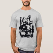 Wildlife Silhouet met Beer, herten T-shirt (Voorkant)