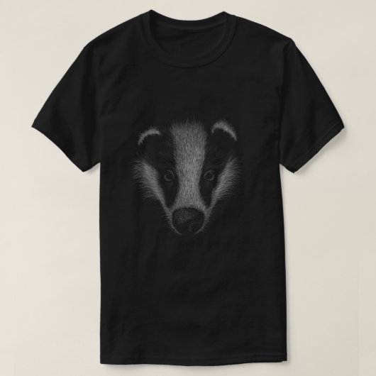 WildLife SketchArt Europese Badger Pencil Tekening T-shirt (Design voorkant)