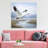 Wildlife Snow Goose Flying Tundra Wetlands Canvas Afdruk (Insitu (Woonkamer))