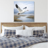 Wildlife Snow Goose Flying Tundra Wetlands Canvas Afdruk (Insitu (Slaapkamer))