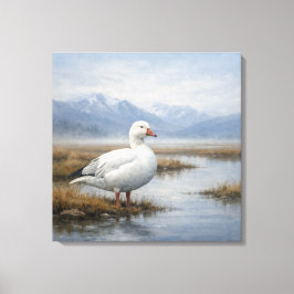 Wildlife Snow Goose Tundra Marsh Canvas Afdruk