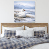 Wildlife Snow Goose Winter Canvas Afdruk (Insitu (Slaapkamer))