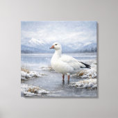 Wildlife Snow Goose Winter Snowfall Canvas Afdruk (Voorkant)