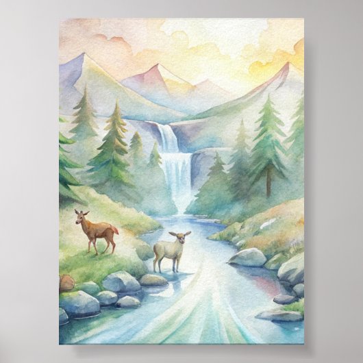 : Wildlife Symphony - Waterverf Harmony Poster (Voorkant)