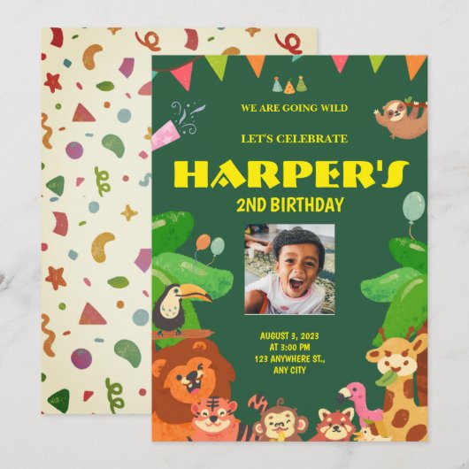 Wildlife thema kaart (Voorkant / Achterkant)