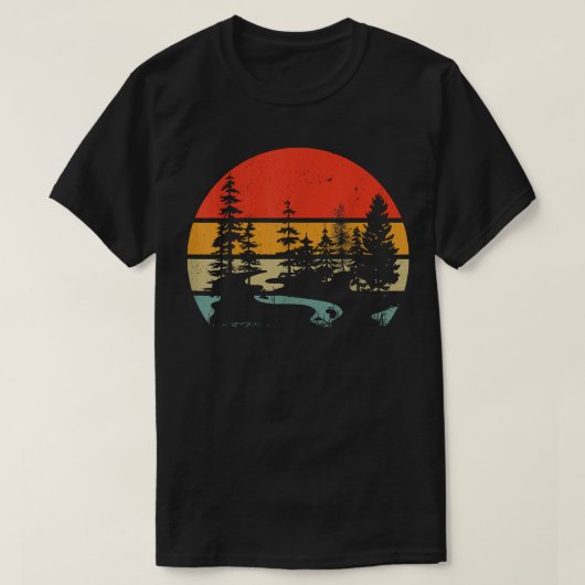 Wildlife Trees Buitenshuis Natuur Retro Bos Wandel T-shirt (Design voorkant)