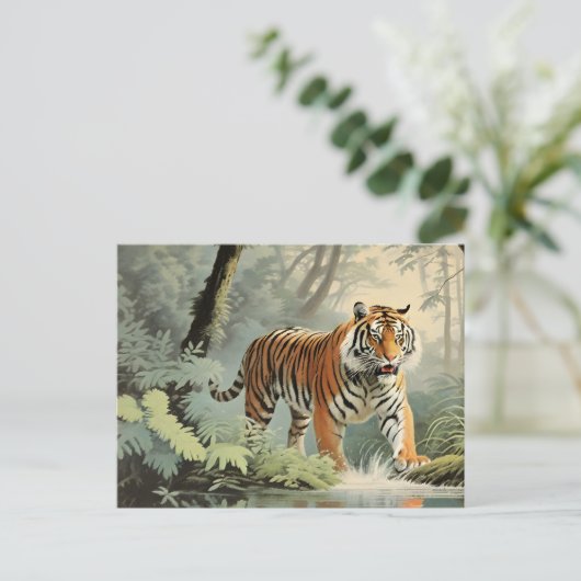 Wildlife Tropisch regenwoud Tijger  Briefkaart (Staand voorkant)
