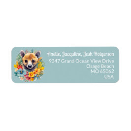 Wildlife tropische bloemen liefhebbers blauw op ma etiket