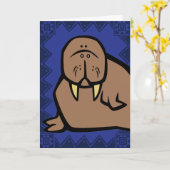 Wildlife Walrus Puzzle Wenskaart Kaart (Gele Bloem)