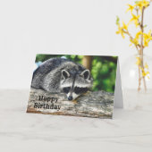 Wildlife Wasbeer Log Zoogdier Foto Verjaardag Kaart (Gele Bloem)