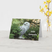 Wildlife White Owl Photo Sympathie Kaart (Gele Bloem)