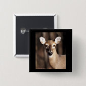 Wildlife Whitetail Deer Doe Portret Vierkante Button 5,1 Cm (Voorkant /achterkant)