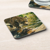 Wildlife Wildcat Animal Leopard Natuur Bier Onderzetter (Linkerzijde)