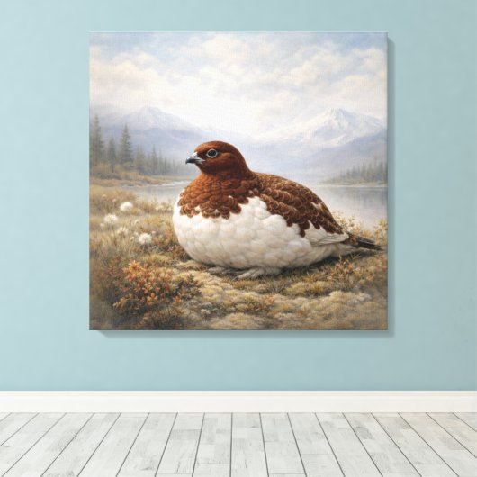 Wildlife Willow Ptarmigan  Canvas Afdruk (Insitu (Houten vloer))