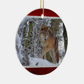Wildlife Wolf Snow Foto Keramisch Ornament (Rechts)