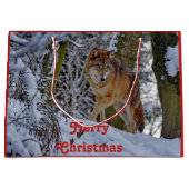 Wildlife Wolf Snow - Kerstmis Groot Cadeauzakje (Voorkant)