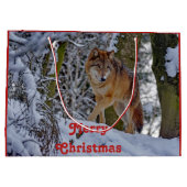 Wildlife Wolf Snow - Kerstmis Groot Cadeauzakje (Achterkant)