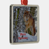 Wildlife Wolf Snow - Kerstmis Metalen Ornament (Rechts)
