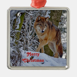 Wildlife Wolf Snow - Kerstmis Metalen Ornament