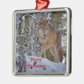 Wildlife Wolf Snow - Kerstmis Metalen Ornament (Links)
