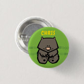 Wildlife Wombat Badge Ronde Button 3,2 Cm (Voorkant /achterkant)