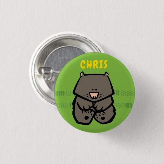 Wildlife Wombat Badge Ronde Button 3,2 Cm (Voorkant /achterkant)