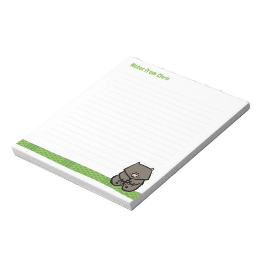 Wildlife Wombat Note Pad Notitieblok (Linkerzijde)